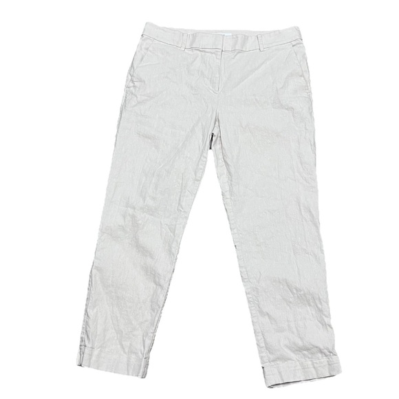 LOFT Devin Slim Linen Pants 8 Beach Coastal Preppy Sailorcore Old Money Nautical - Picture 1 of 8
